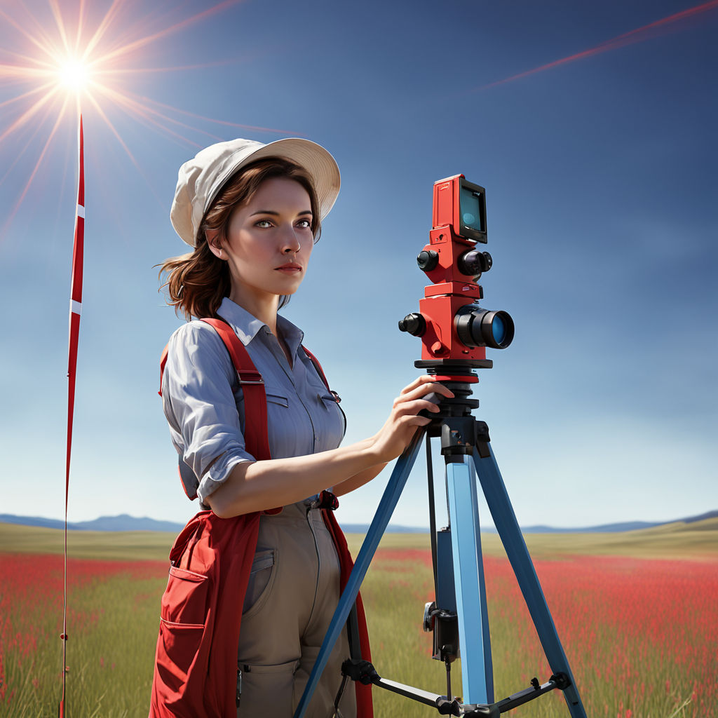 A young female surveyor in field by максим лепилкин - Playground