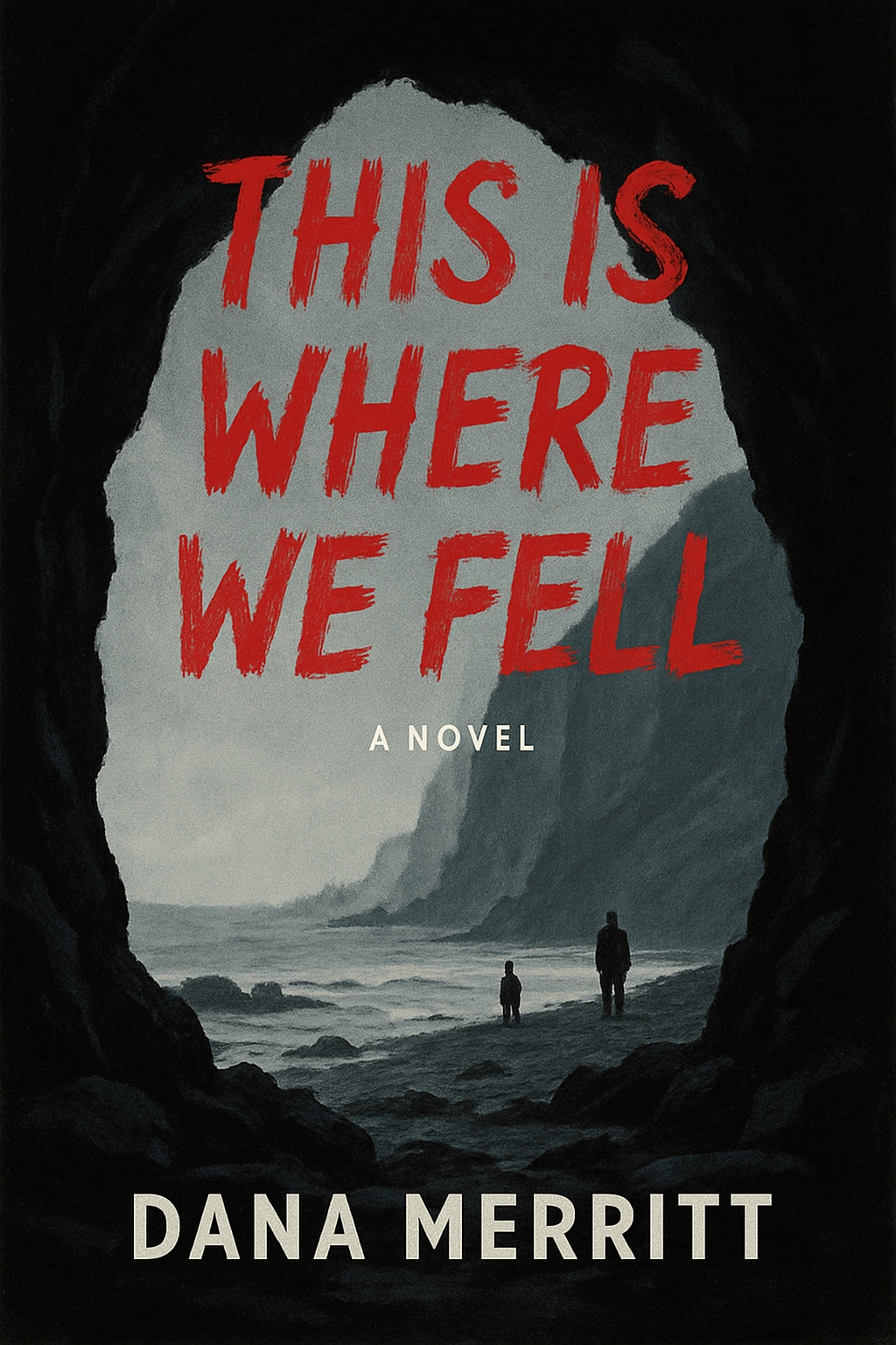 Dark Coastal Mystery Novel Cover Design for This Is Where We Fell EBook Cover