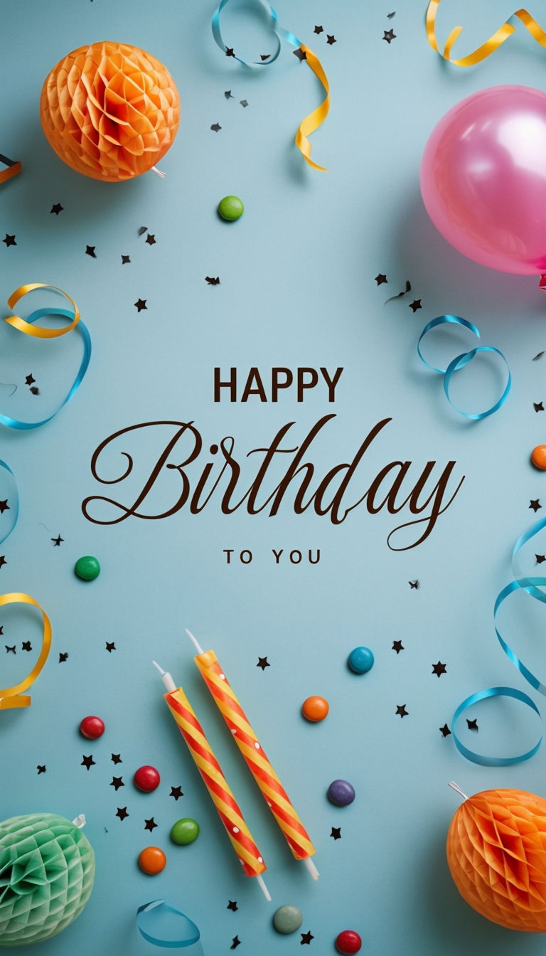 Festive Happy Birthday to You Flat Lay Invitation Design Cards & Invites