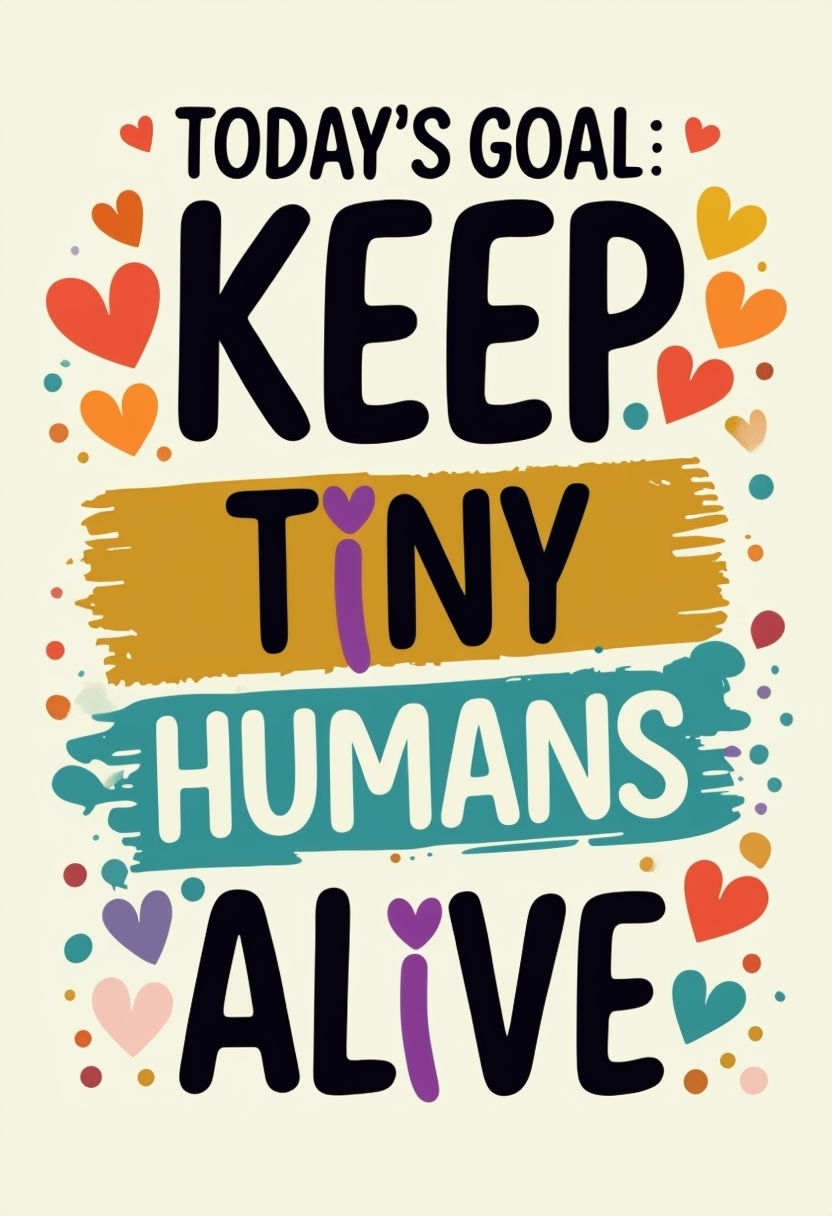 Playful Motivational Poster to Keep Tiny Humans Alive