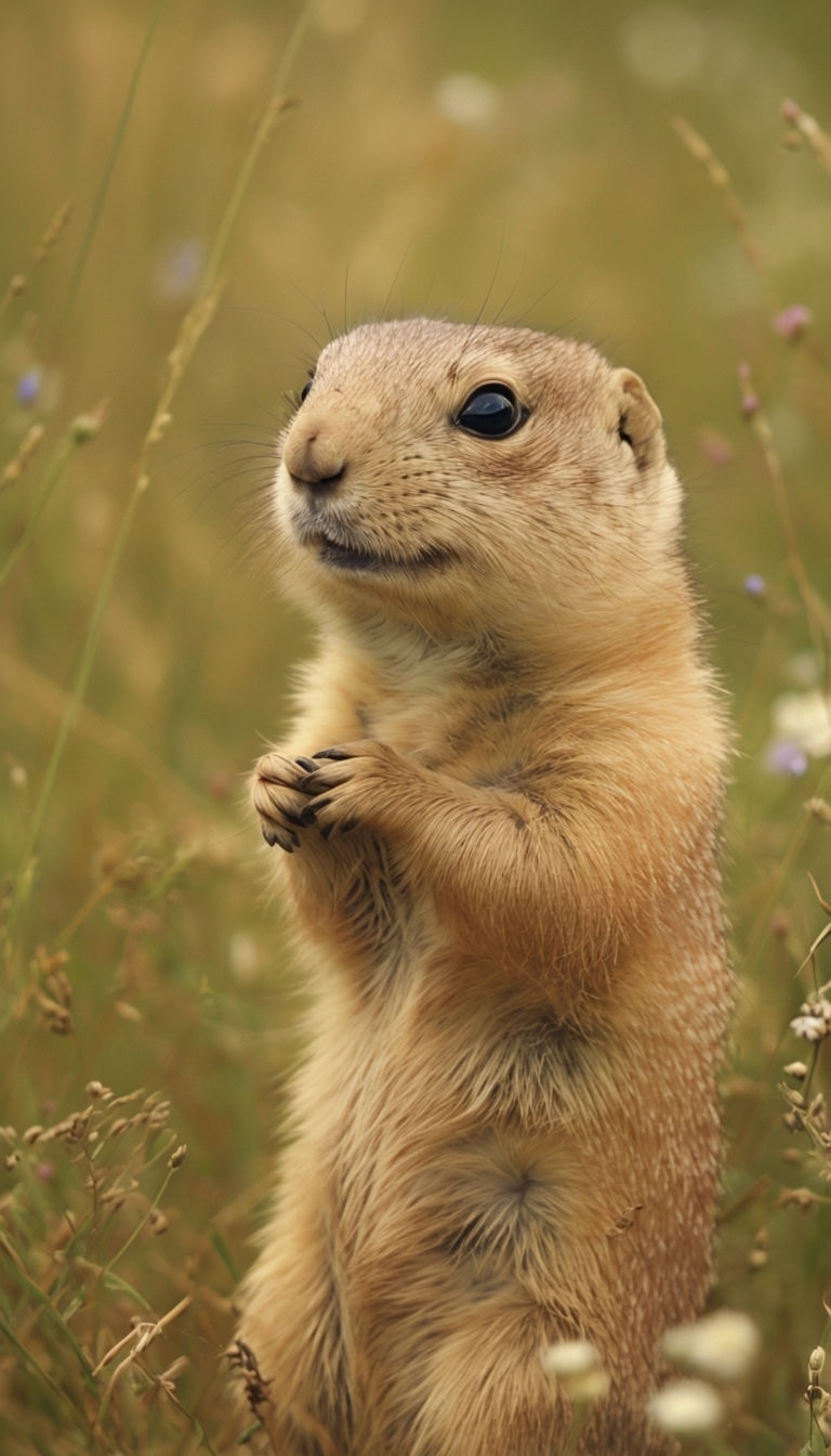 Charming Prairie Dog Portrait Captured on Kodak Film Art