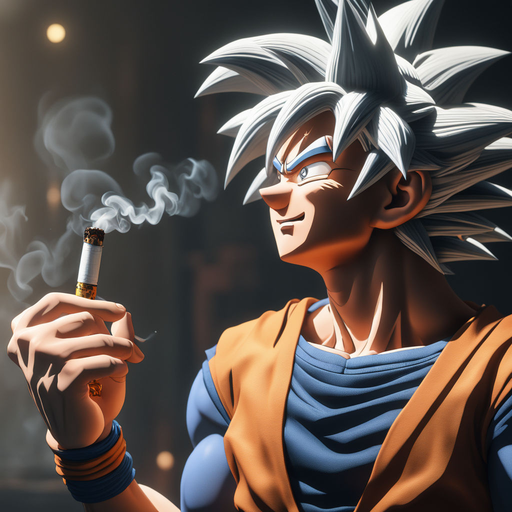 Goku smoking a blunt by Jonas Olsen - Playground