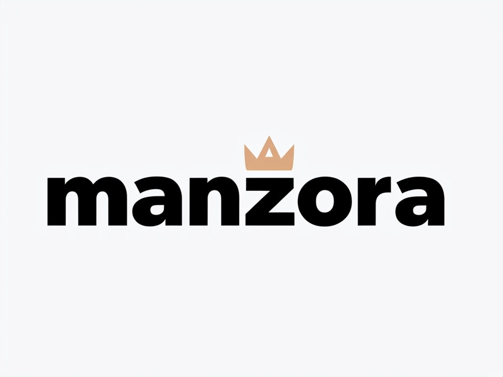Elegant Minimalist Manzora Logo with Crown Graphic Element