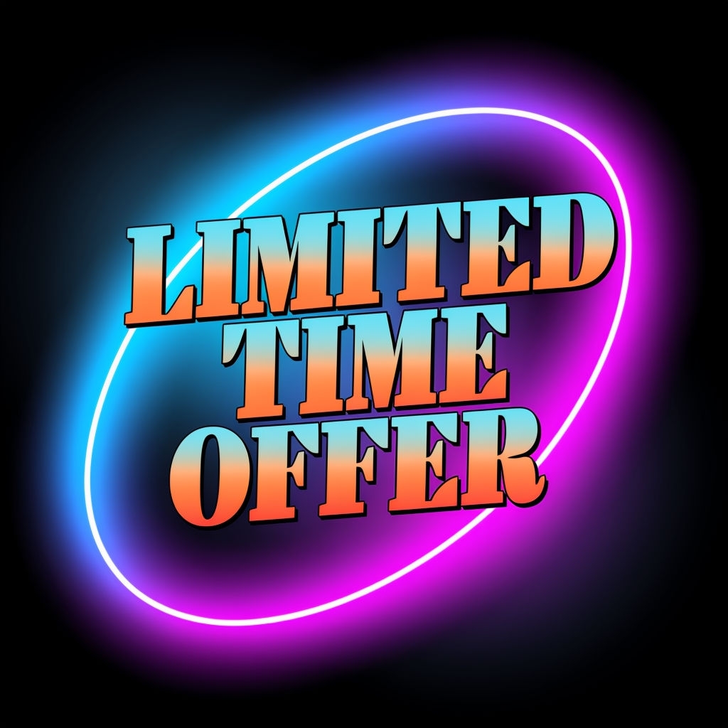 Limited Time Offer Neon Graphic Design for Promotions Social Media Post