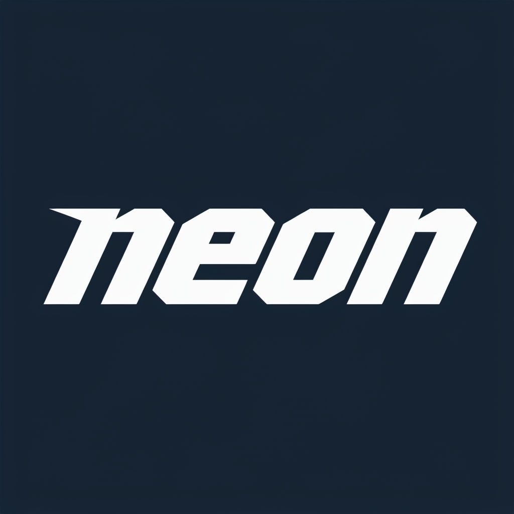 Bold Minimalist Neon Typography on Dark Blue Logo