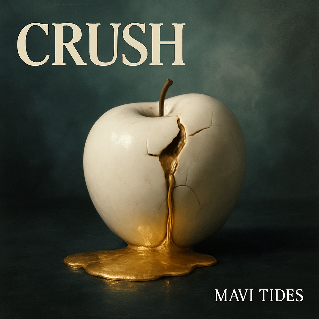 Surreal White Apple with Golden Flow Art for Spotify Album Cover