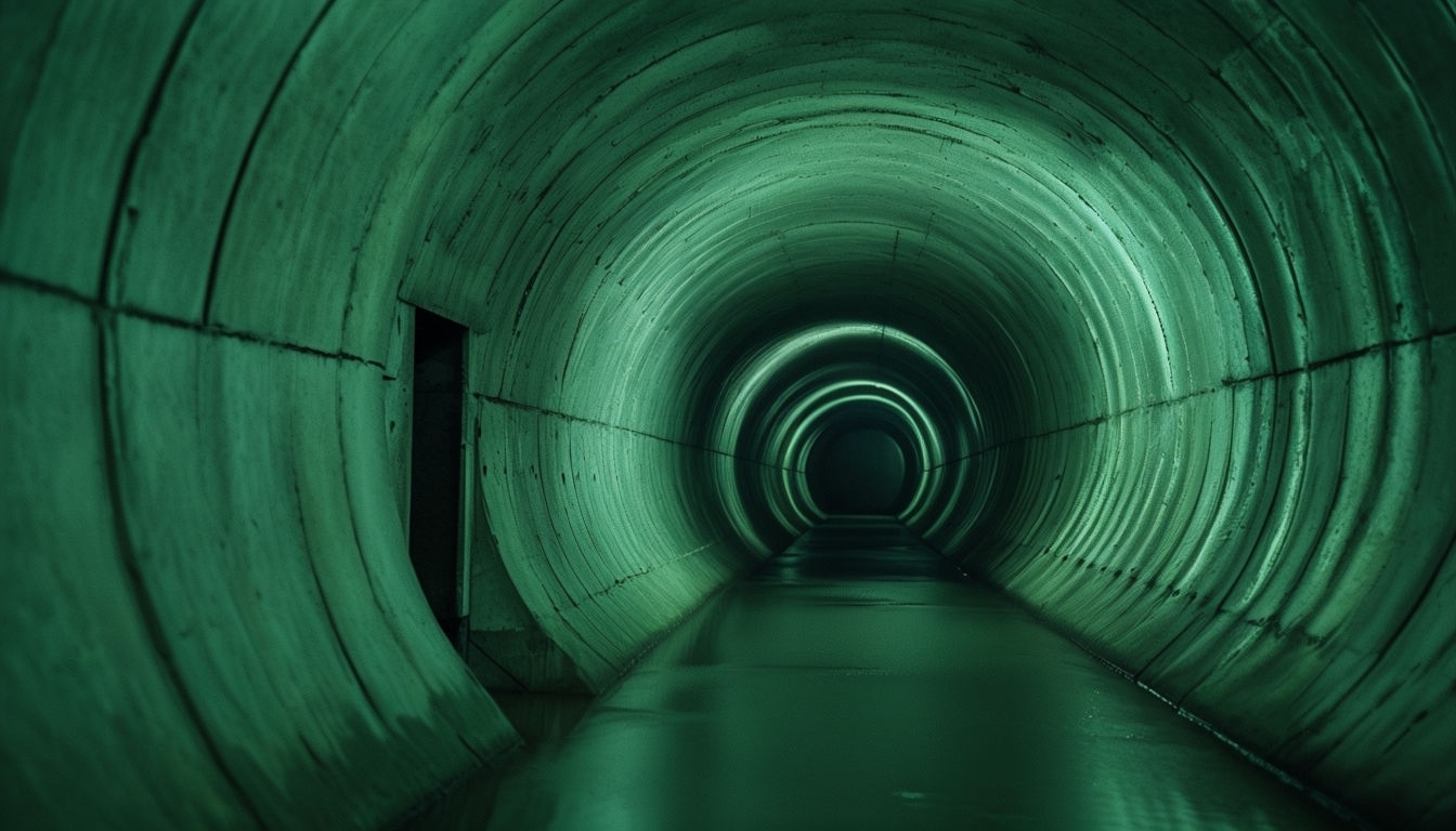 Eerie Underground Tunnel Perspective Virtual Background
