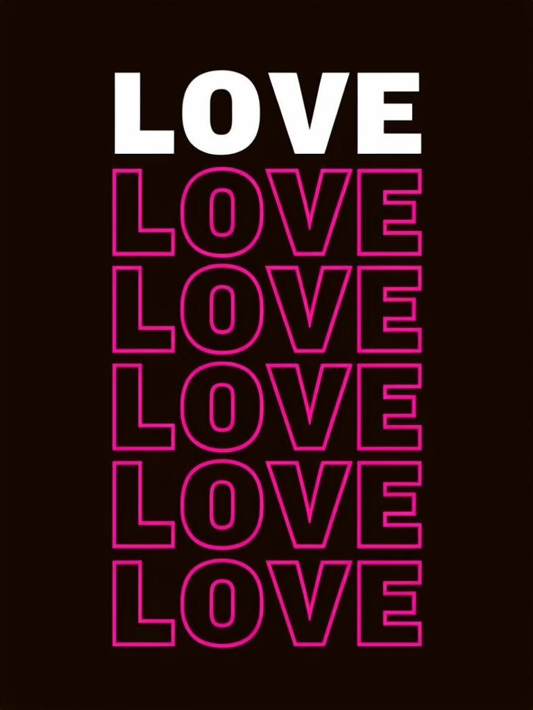 Bold Minimalist Love Typography Design T-Shirt