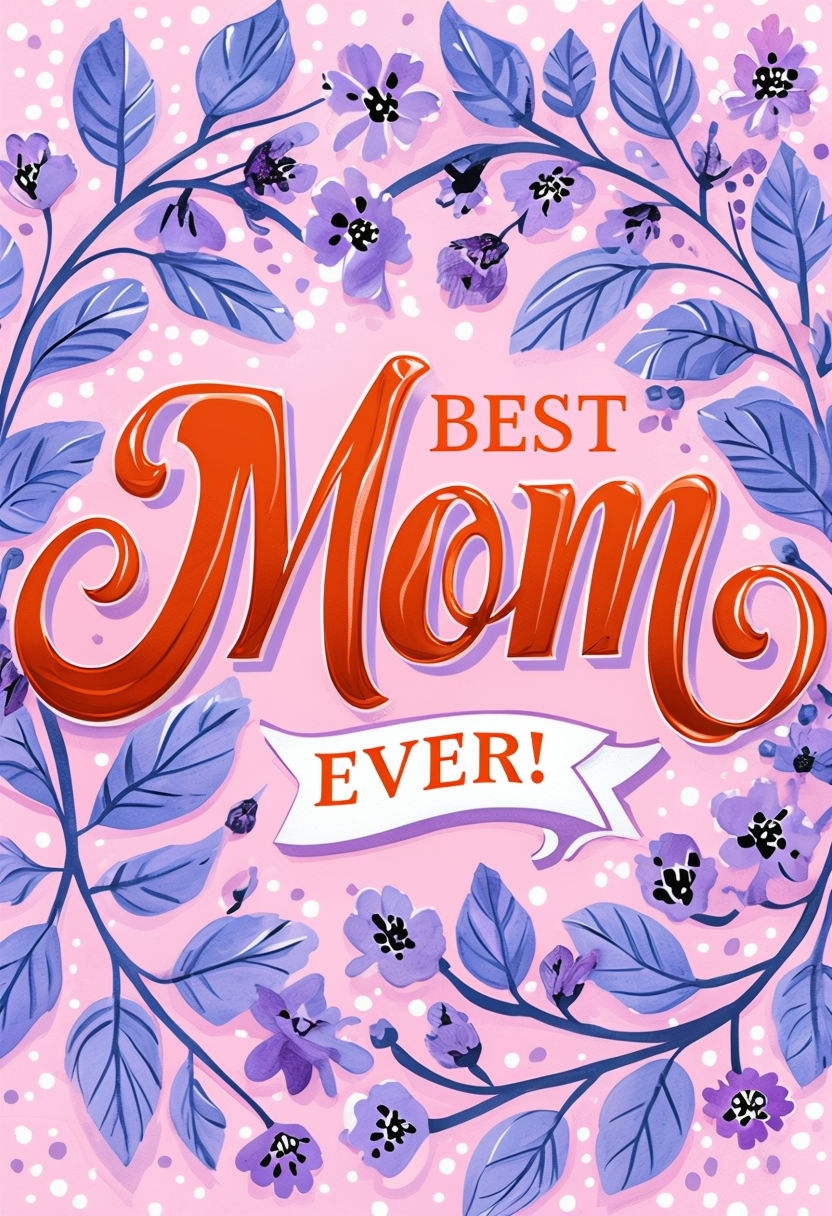 Cheerful Mother's Day Best Mom Ever Greeting Card