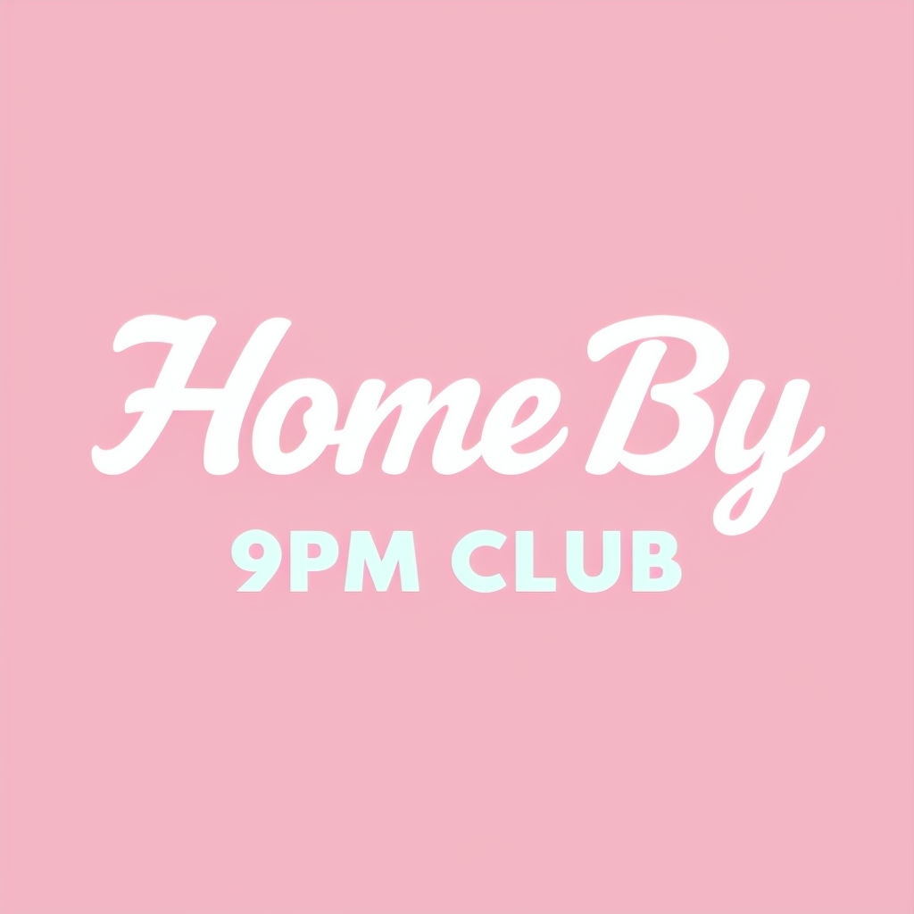 Minimalist Home By 9PM Club Text Design for Hats