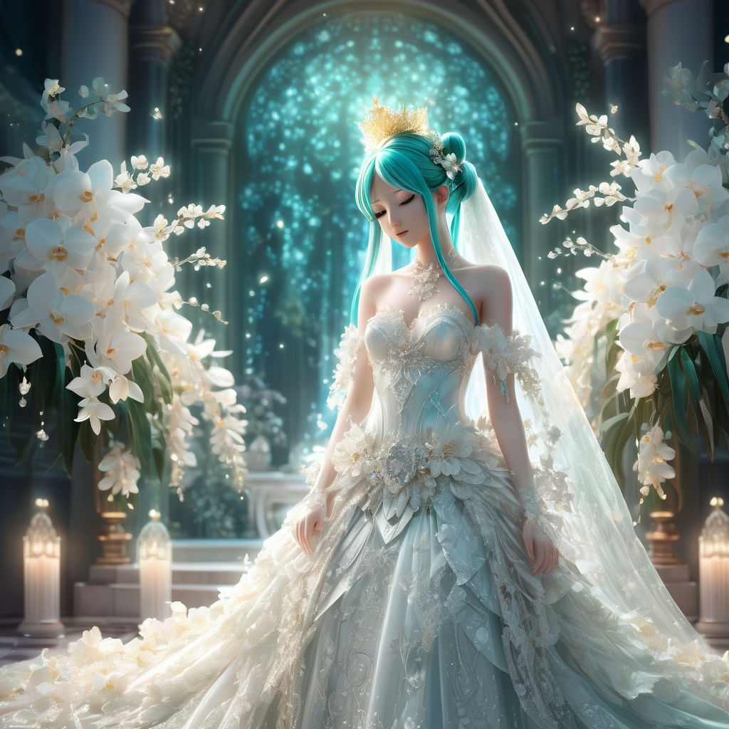 hatsune miku in wedding dress