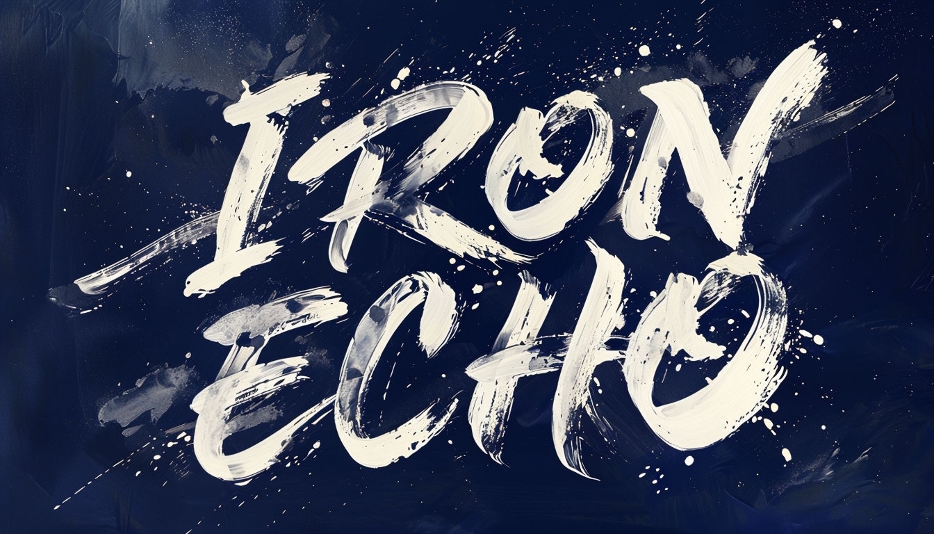 Bold IRON ECHO Calligraphy with Textured Brush Strokes Poster