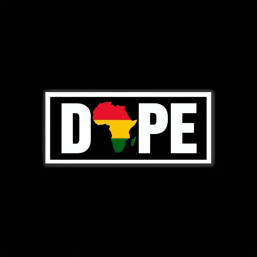 Bold DOPE Graphic Design Featuring Pan-African Colors T-Shirt