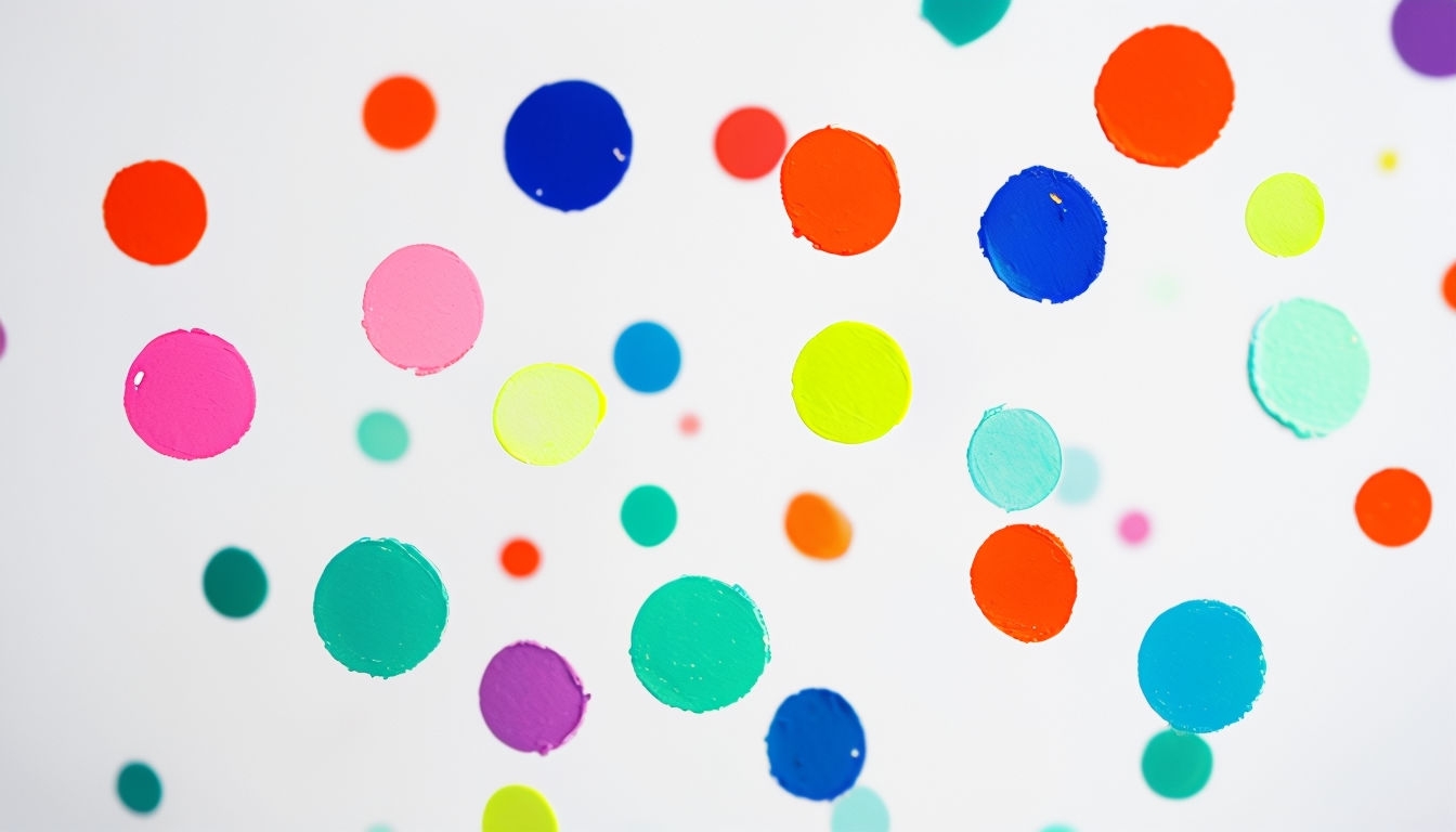 Vibrant Colorful Abstract Circles Artwork for Virtual Backgrounds