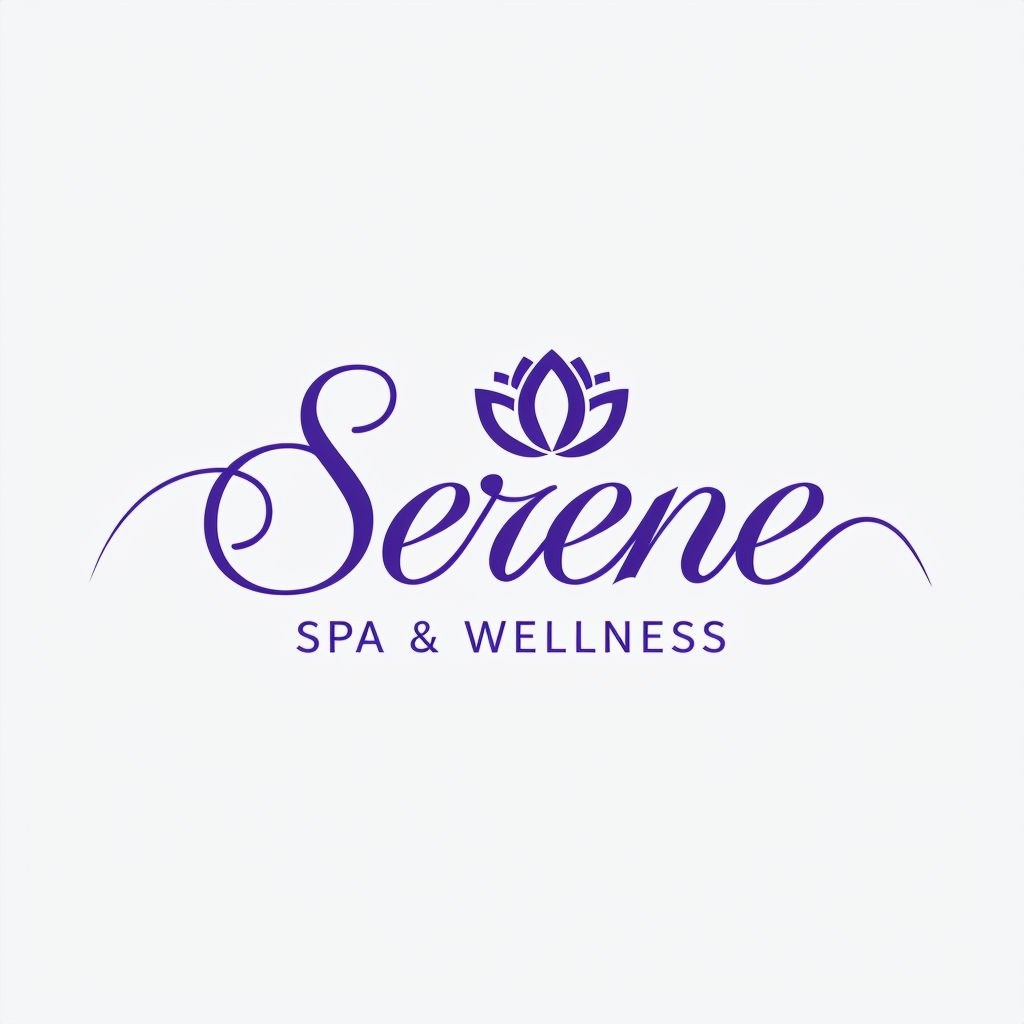 Elegant Serene Spa and Wellness Logo with Lotus Flower Design