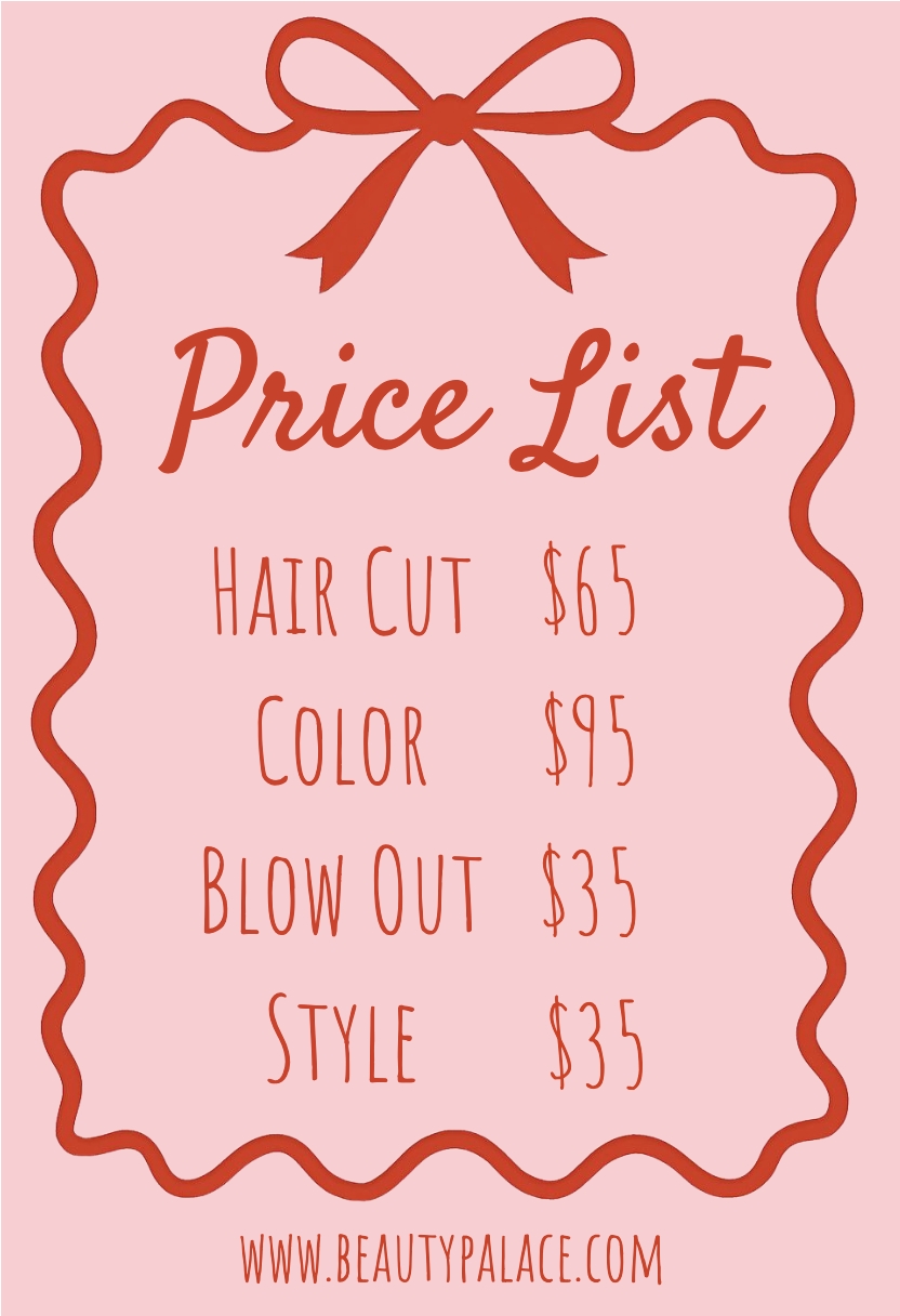 Elegant Pink Background Price List Flyer Design