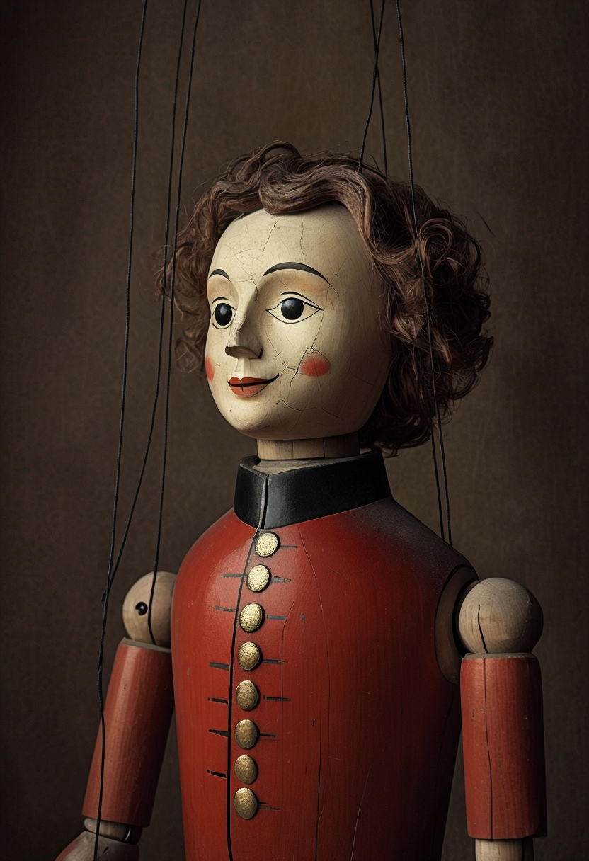 Vintage Wooden Puppet with Art Deco Influence Photograph Art