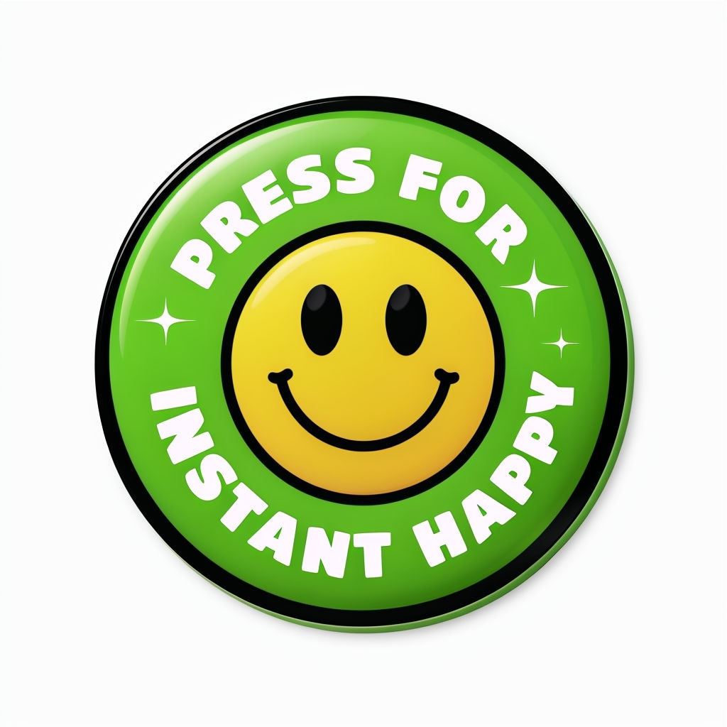 Cheerful Press for Instant Happy Emoticon Button Sticker