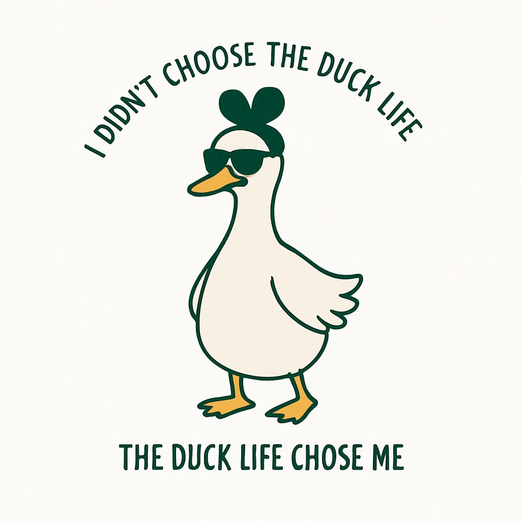 Whimsical Duck Life Cartoon with Sunglasses Sticker