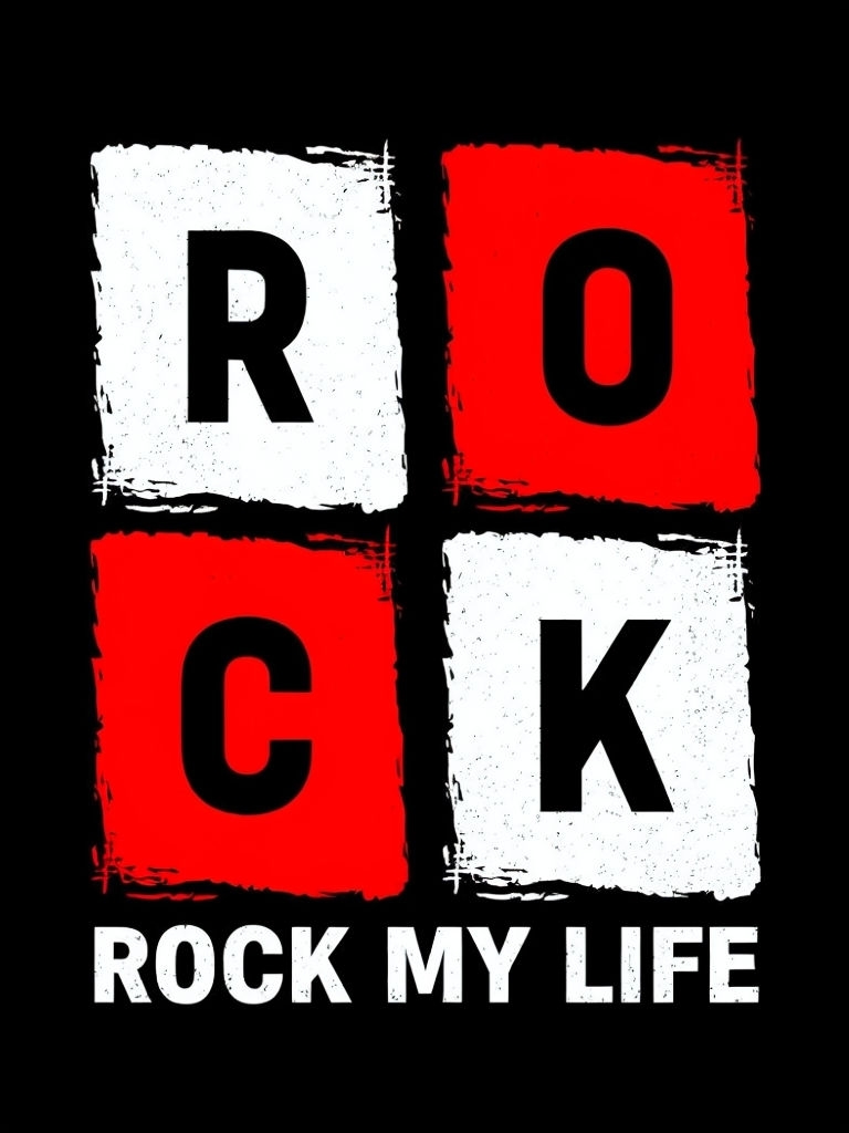 Bold Motivational ROCK My Life Graphic T-Shirt Design