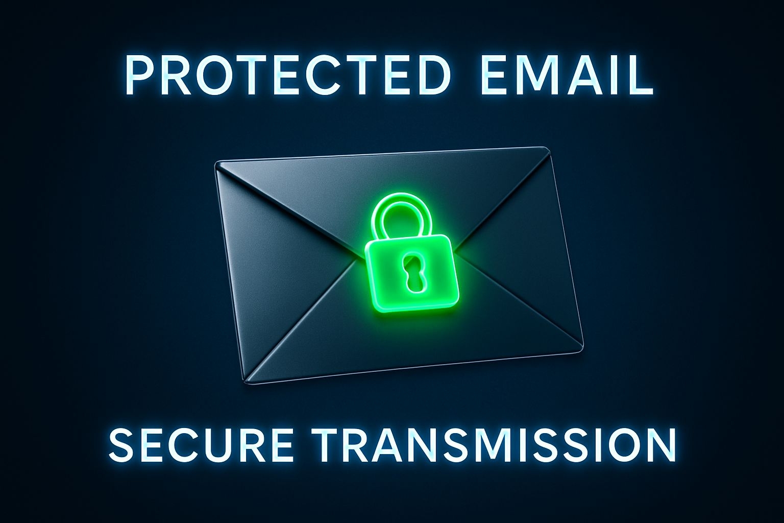 Cybernetic Email Security Illustration with Neon Effects Poster