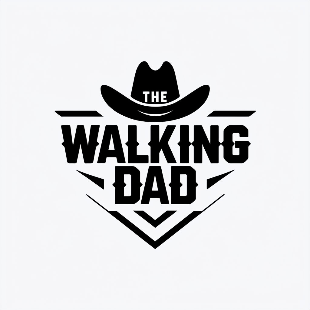 Minimalist Cowboy Hat Logo for The Walking Dad Brand Hats