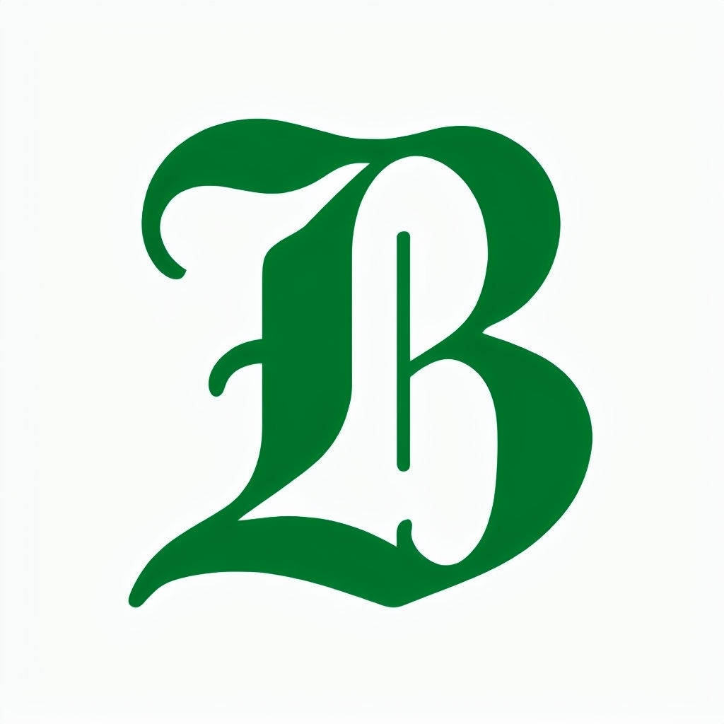 Elegant Forest Green Stylized Letter B Logo