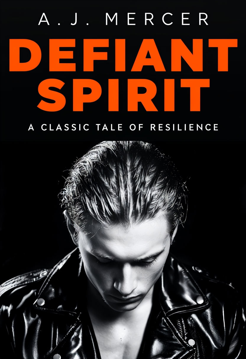 Defiant Spirit Book Cover Design with Dramatic Black and White Photography EBook Cover