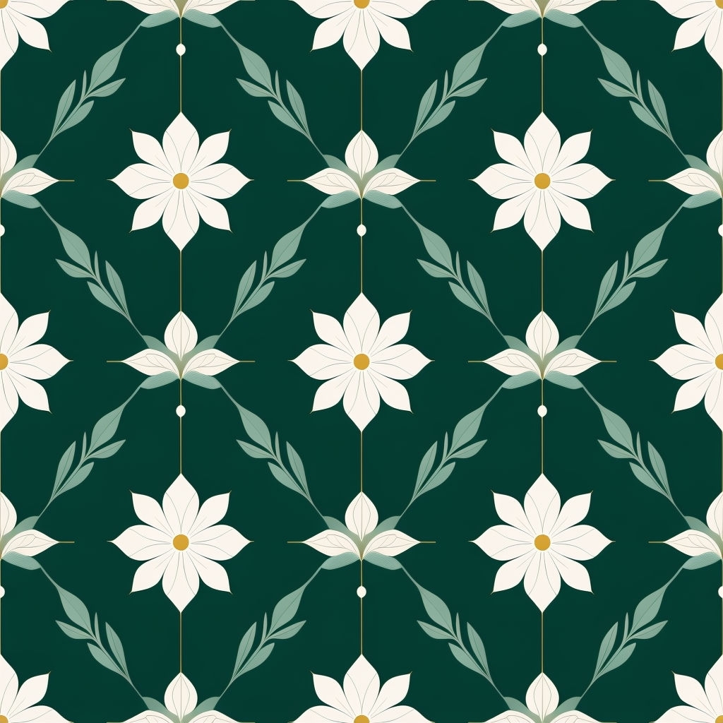 Sophisticated Geometric Floral Seamless Pattern Design