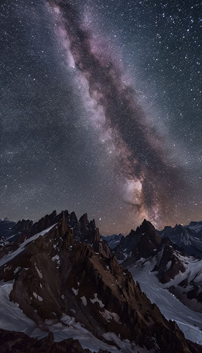 Stunning Milky Way Galaxy Over Mountain Landscape Mobile Wallpaper