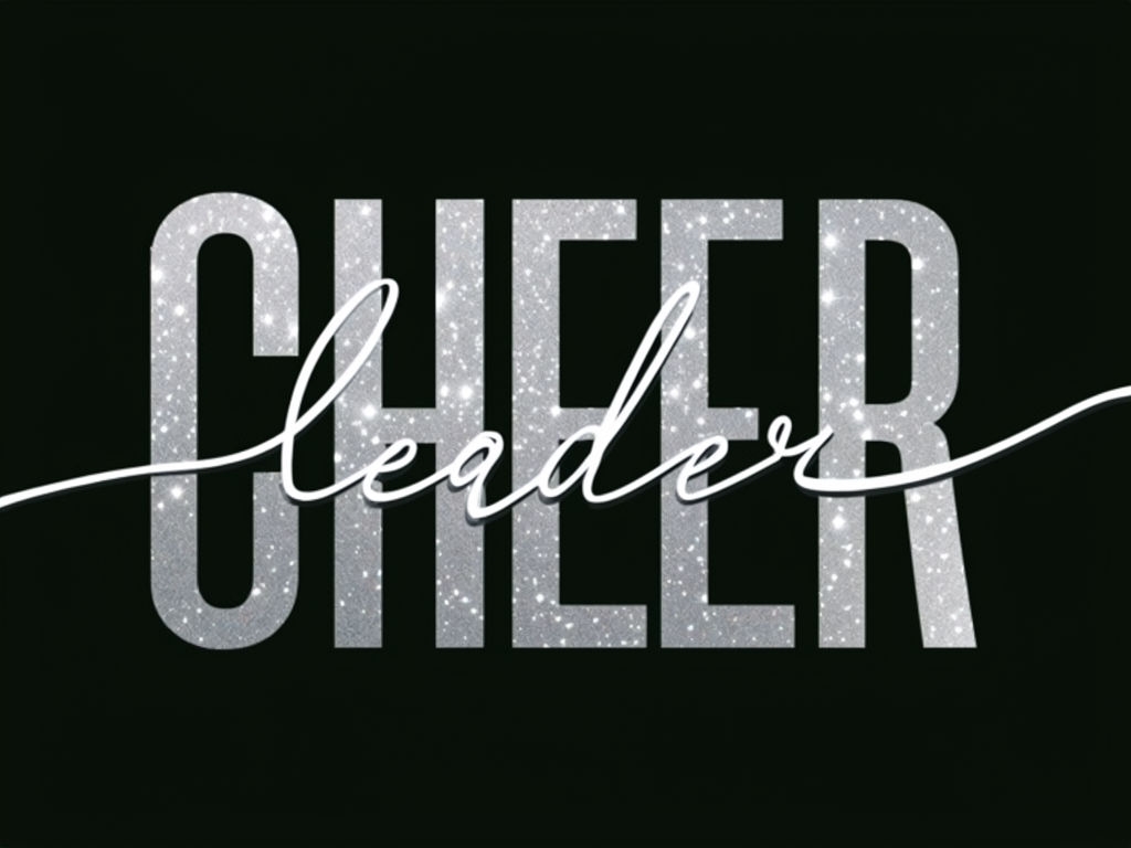 Dynamic Cheer Typography with Glitch Effect Poster