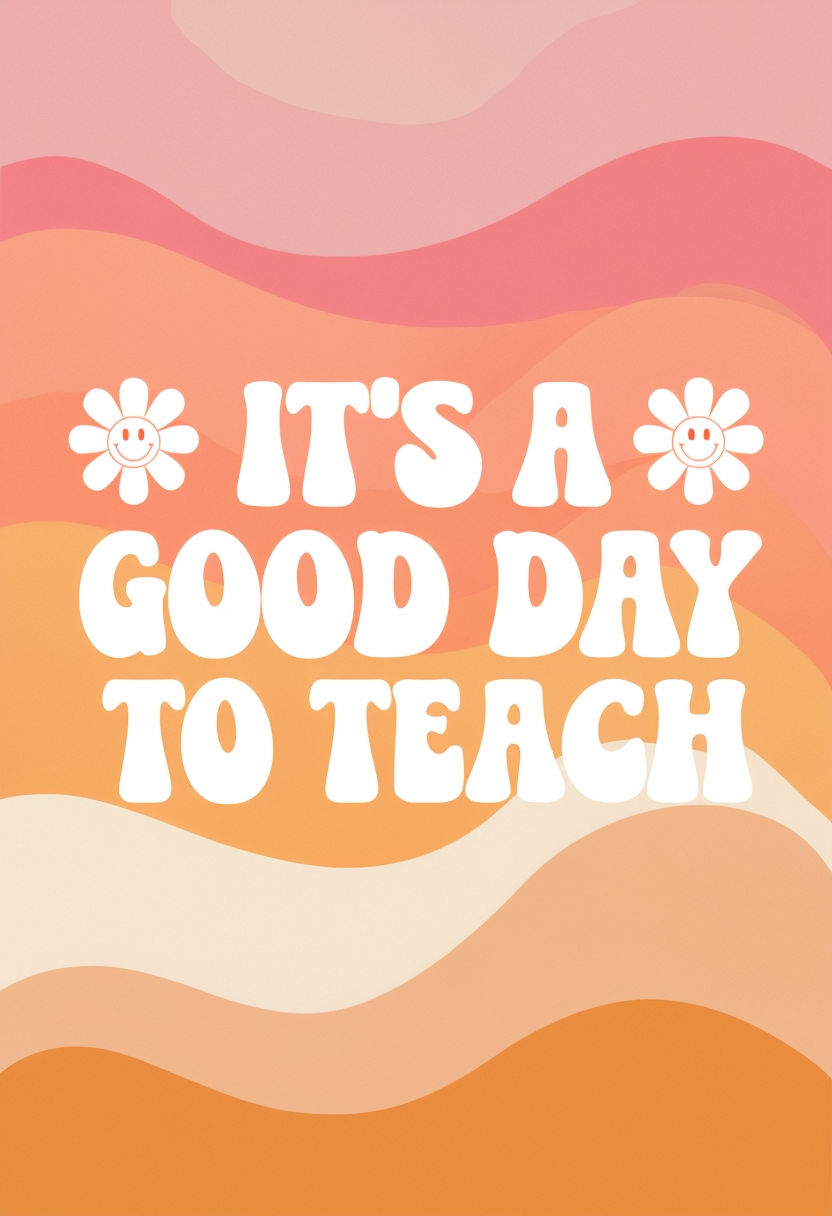 Playful Pastel 'It's a Good Day to Teach' Motivational Art Poster