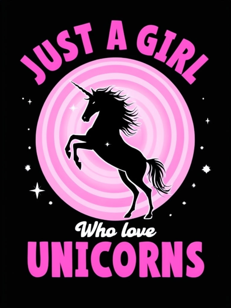 Just a Girl Who Loves Unicorns Graphic T-Shirt
