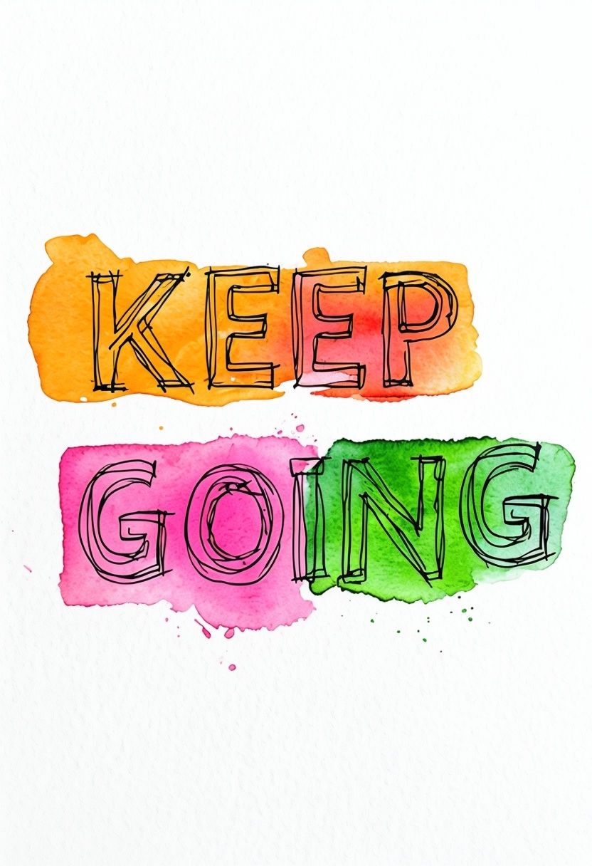 Vibrant Hand-Drawn KEEP GOING Motivational Poster