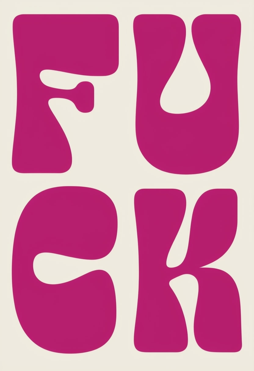 Bold Magenta 'FUCK' Graphic Design Minimalist Poster