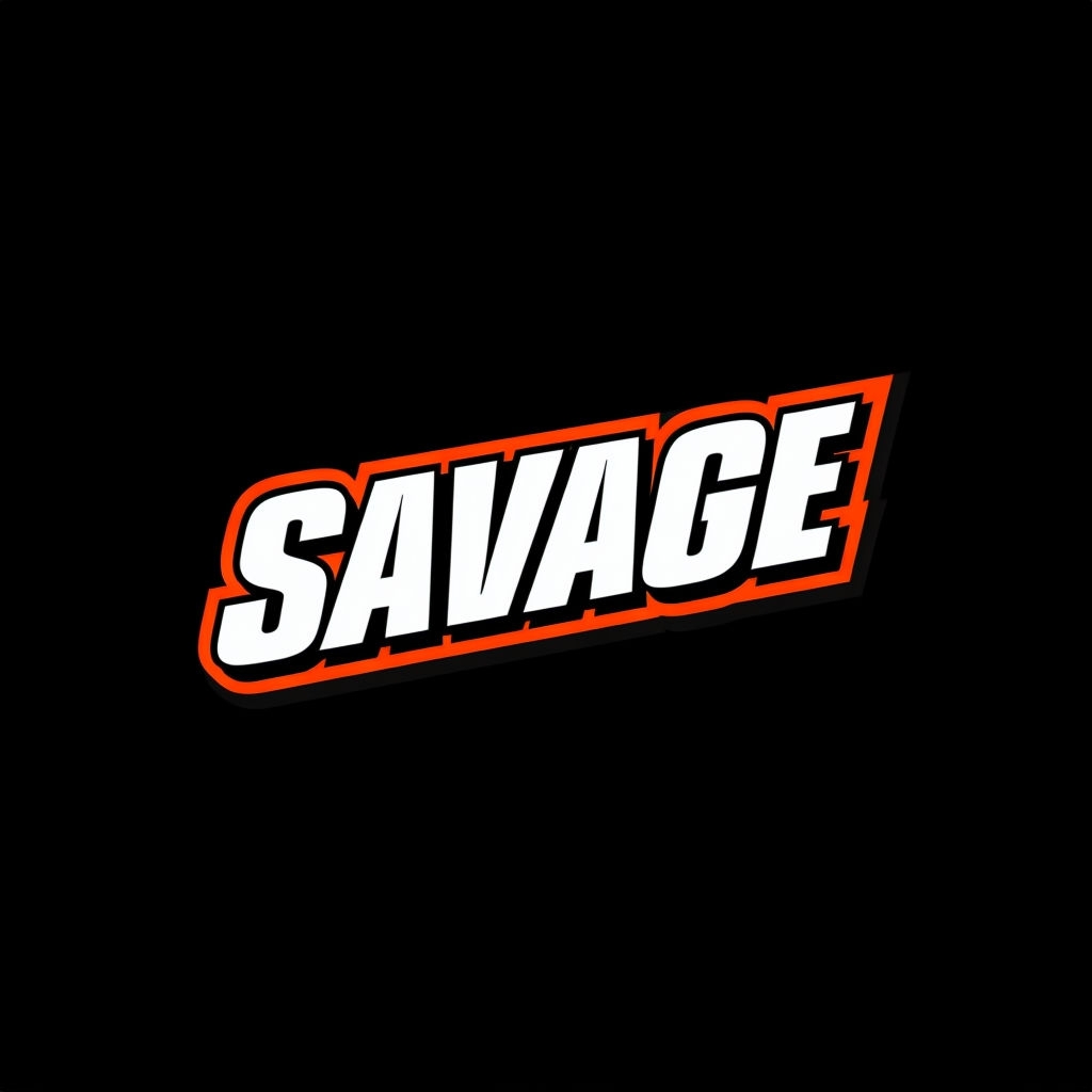 Bold Modern SAVAGE Typography Design on Black T-Shirt