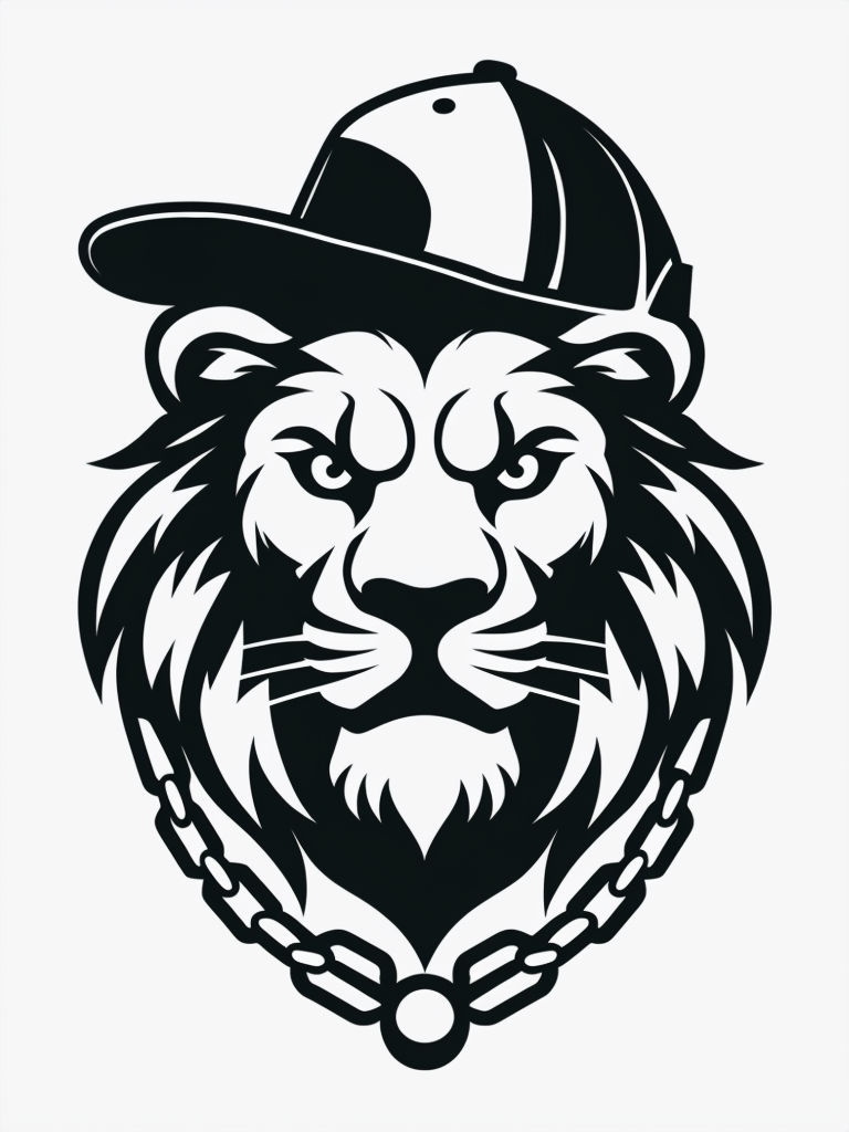 Fierce Urban Lion Head Illustration T-Shirt