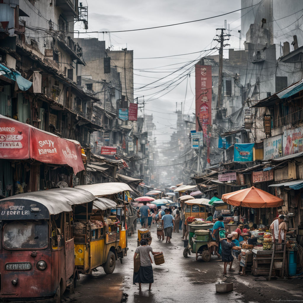 A bustling street scene in Tondo by rhonzkie sumugat - Playground