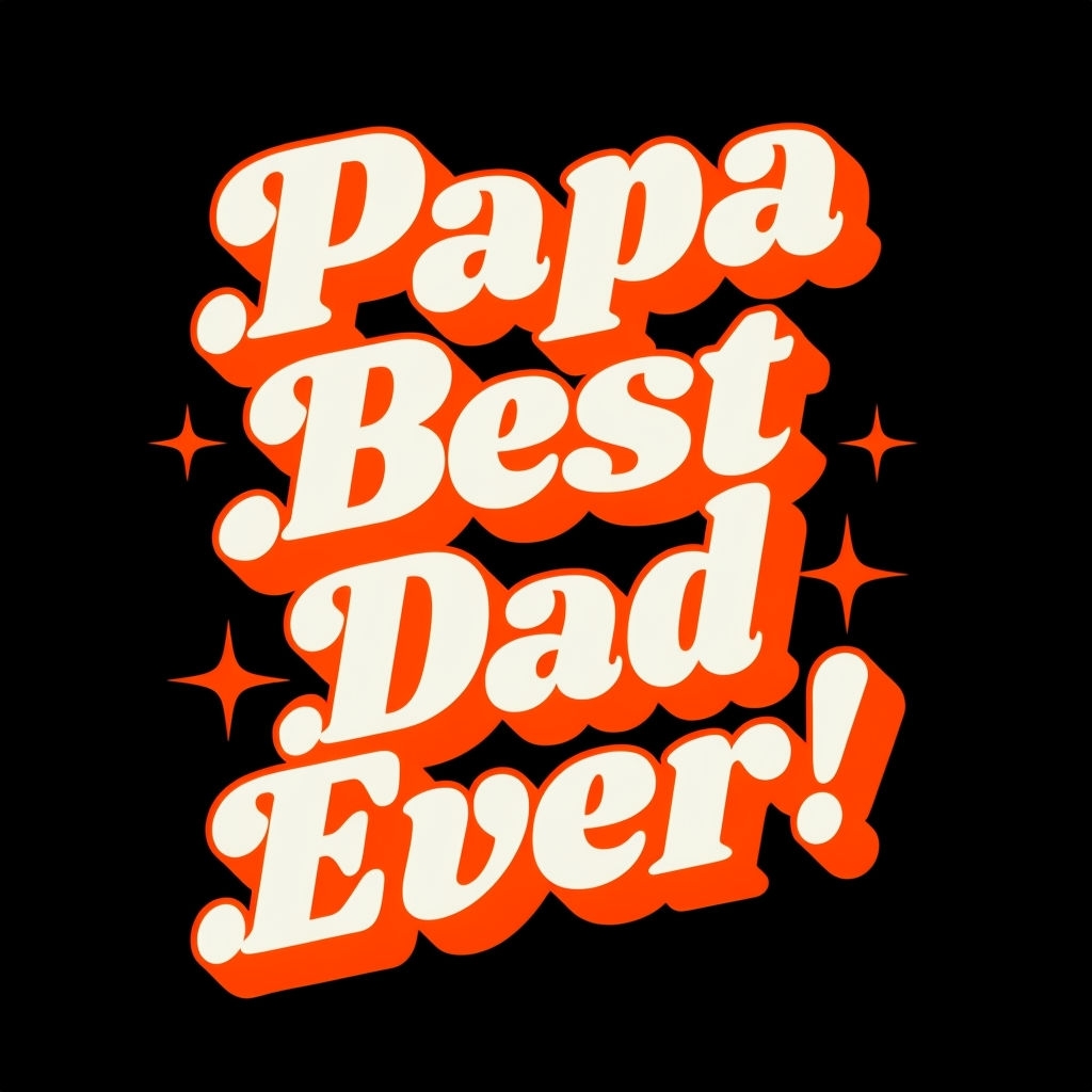 Papa Best Dad Ever Retro Typography T-Shirt