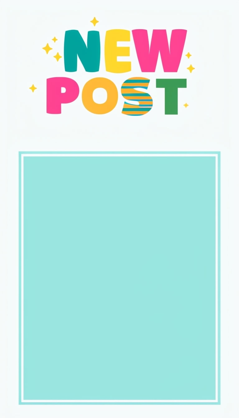 Vibrant New Post Graphic with Cheerful Colors for Social Media Post