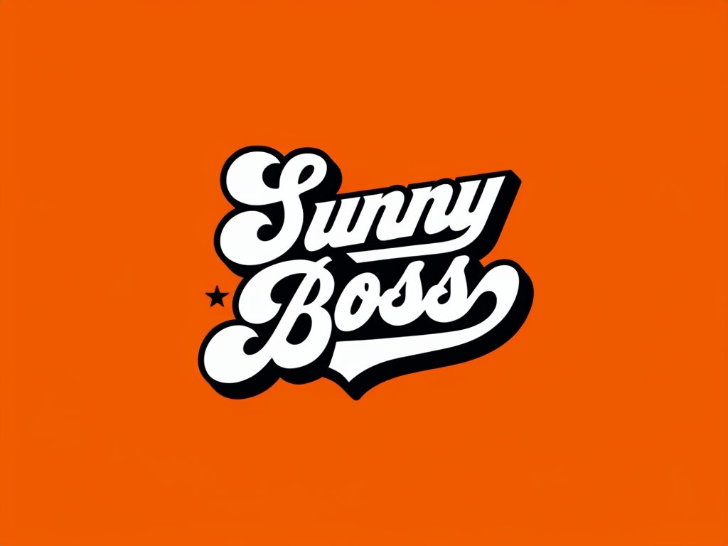 Sunny Boss Retro Typography on Vibrant Orange Background Hat