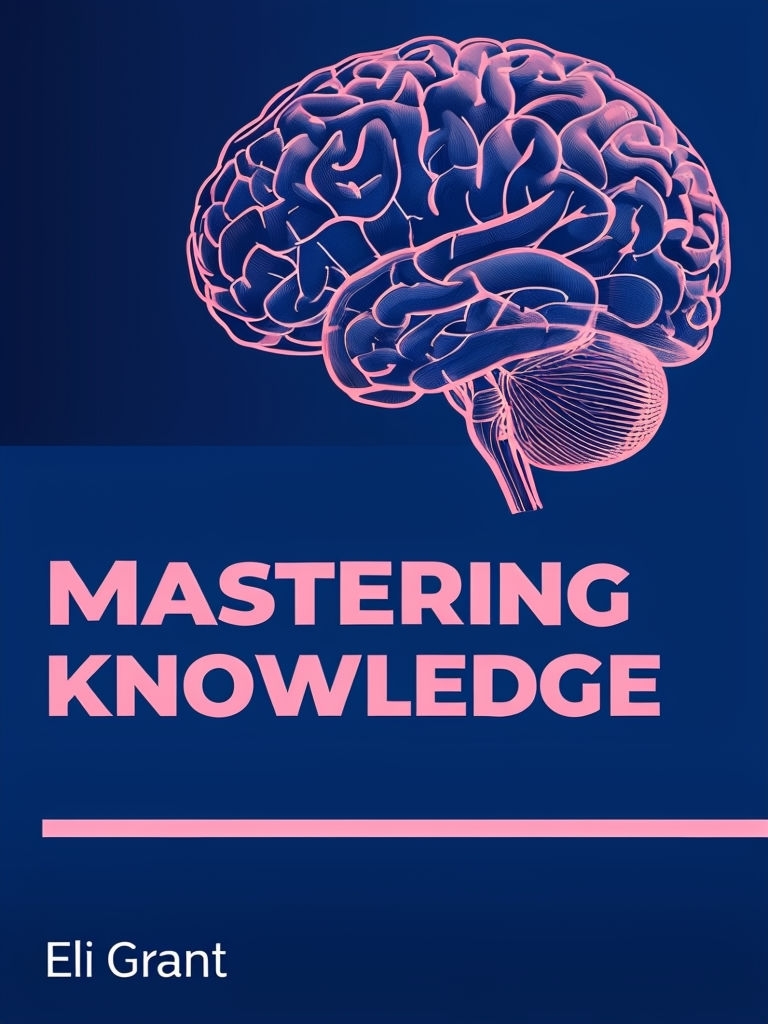 Mastering Knowledge Book Cover with Elegant Brain Illustration EBook Cover