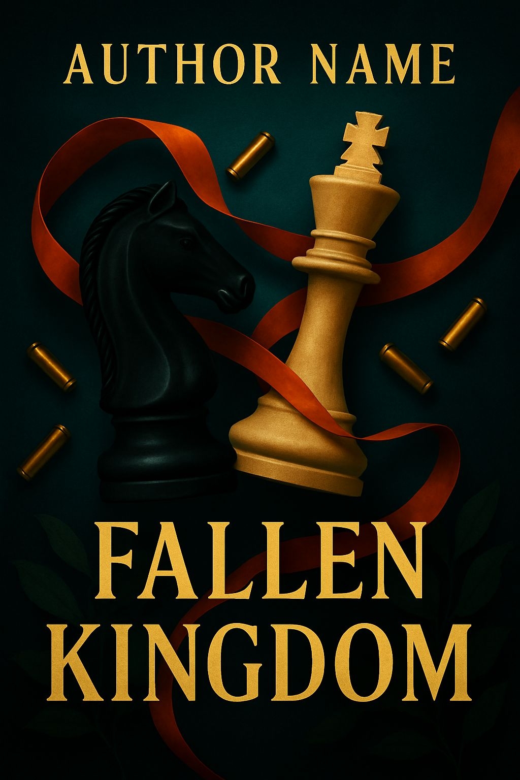 Dramatic Fallen Kingdom Chess Pieces EBook Cover Design