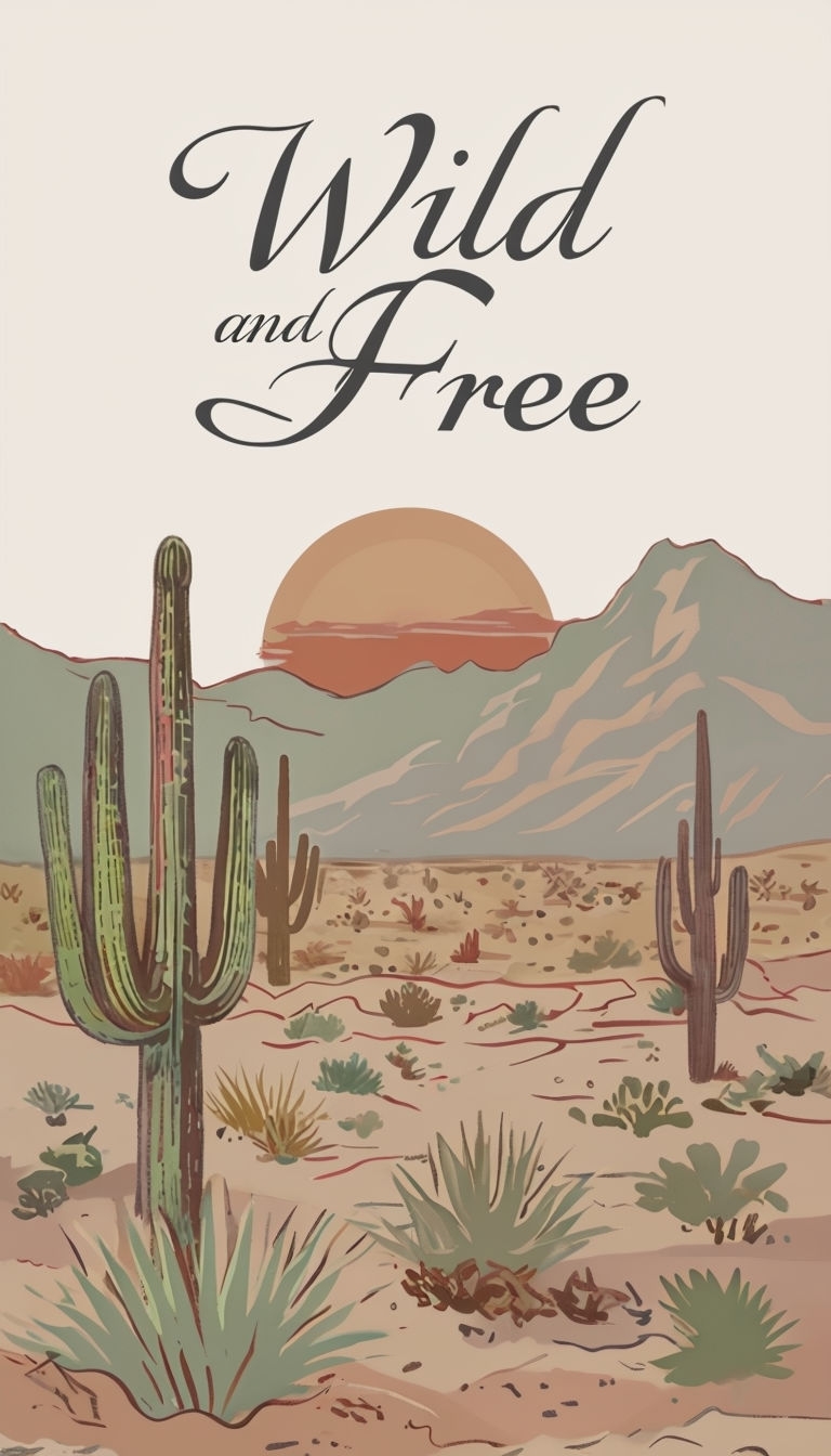 Wild and Free Desert Landscape Art for Boho Aesthetics