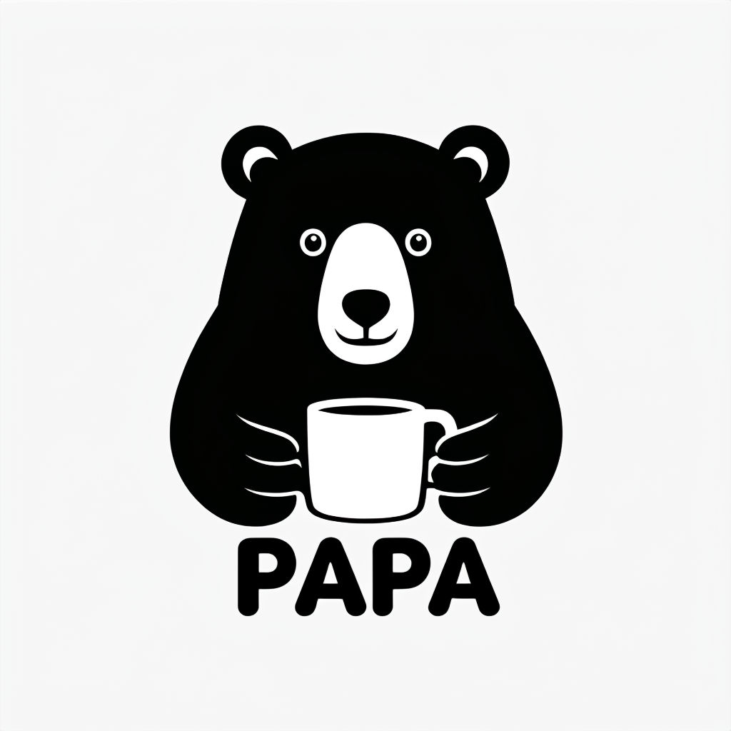 Friendly Black Bear Holding Coffee Mug Illustration Mug