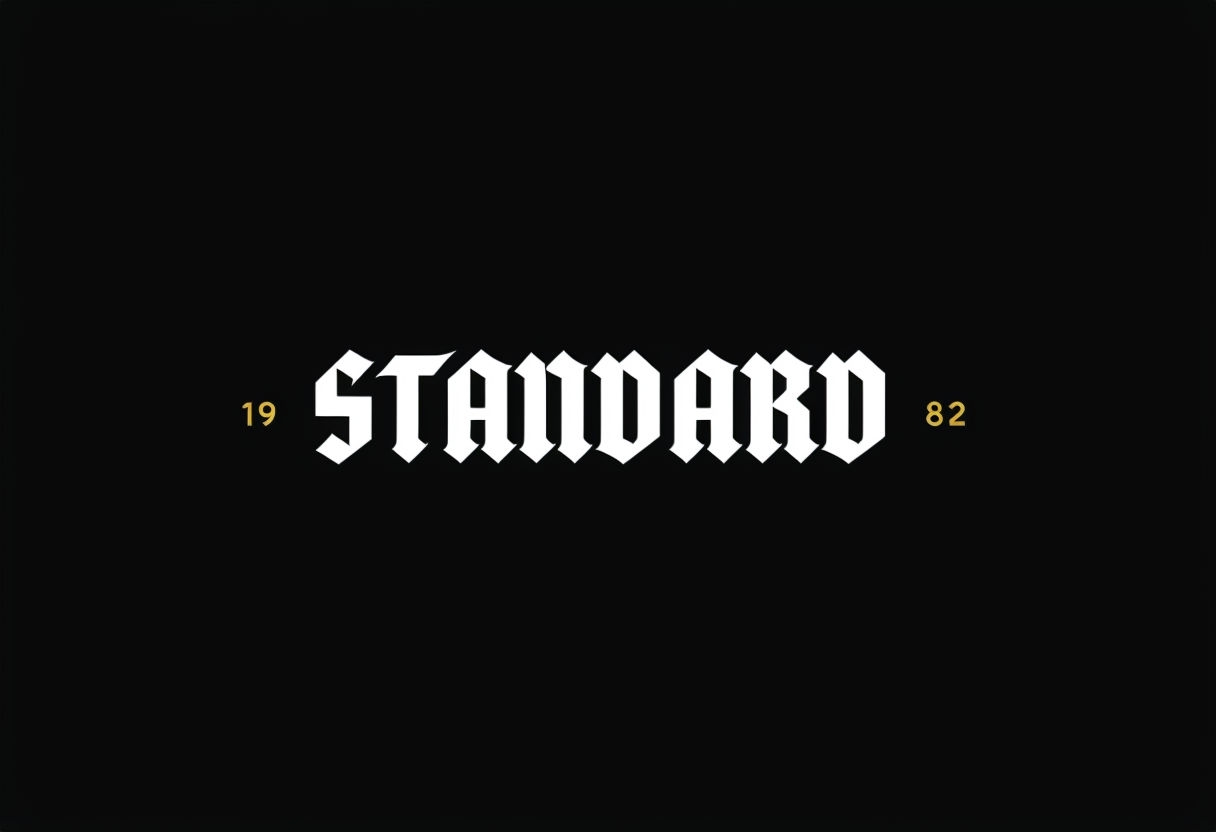 Minimalist Blackletter STANDARD Logo with Gold Accents