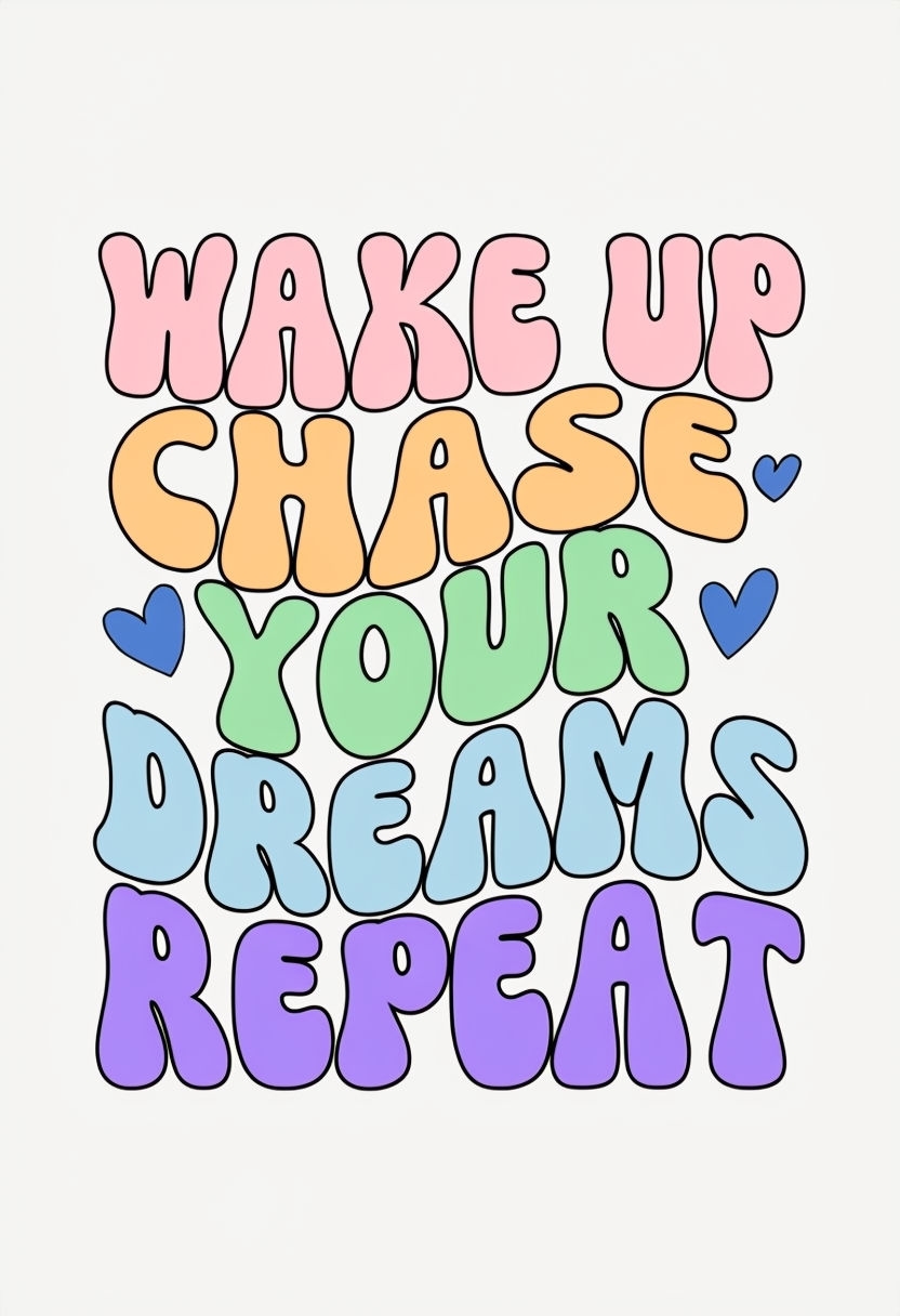 Vibrant Retro Wake Up Chase Your Dreams T-Shirt