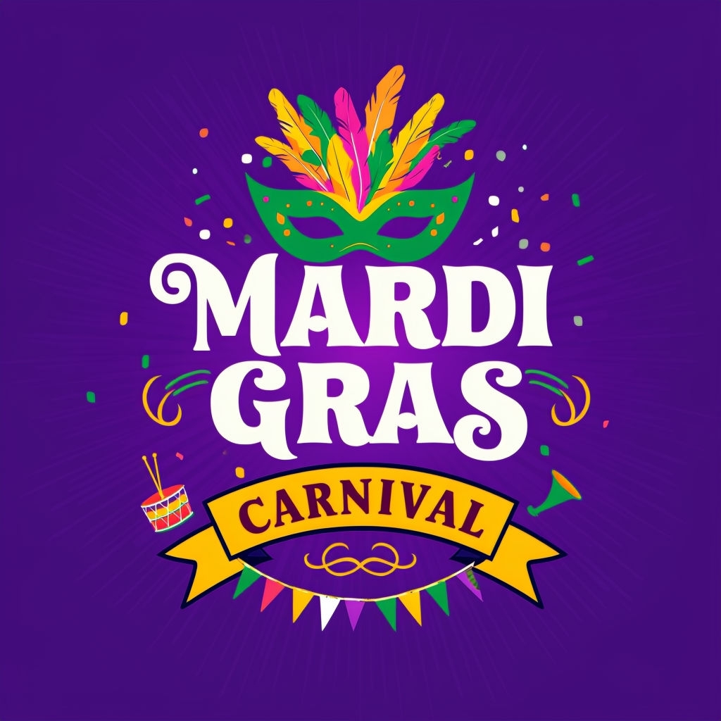 Vibrant Mardi Gras Celebration Graphic T-Shirt