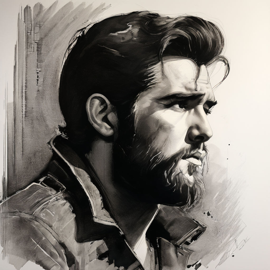 Elvis Presley depicted with an oversized gray beard by Marcio Medeiros ...