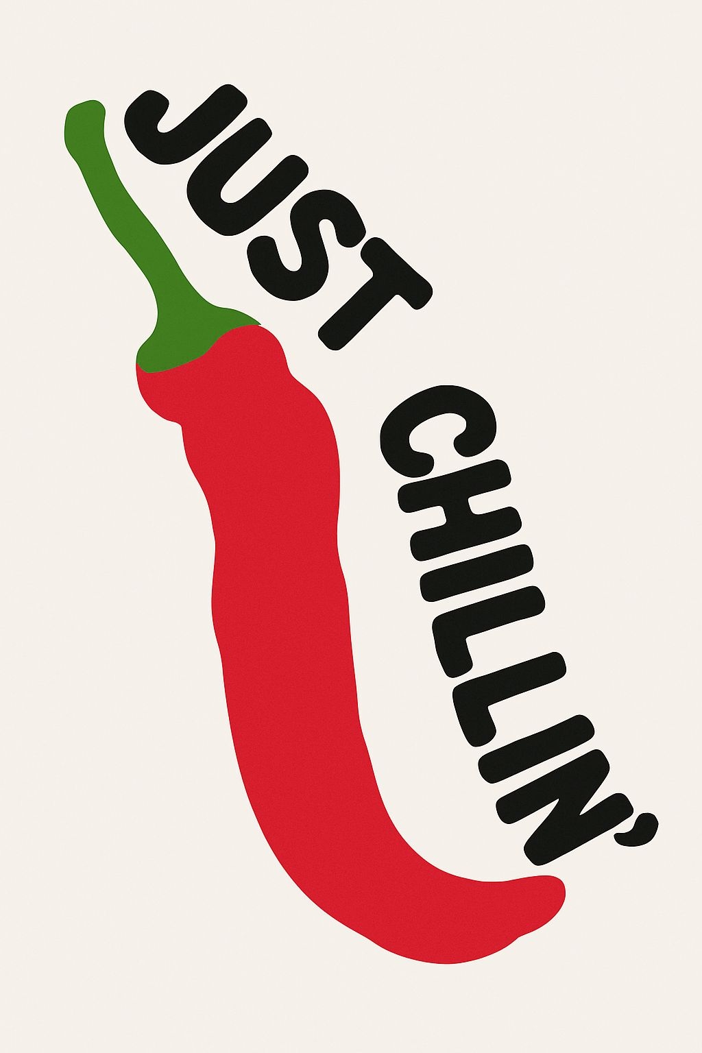 Minimalist Red Chili Pepper with Just Chillin' Text T-shirt